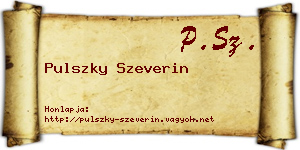 Pulszky Szeverin névjegykártya